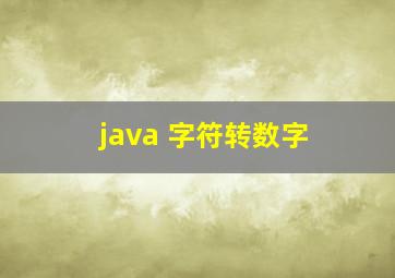 java 字符转数字